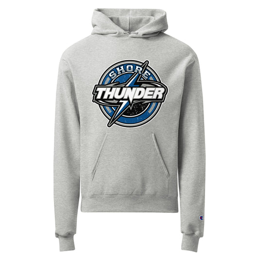 Signature | Champion Hoodie | Shore Thunder LLC | Badge Logo