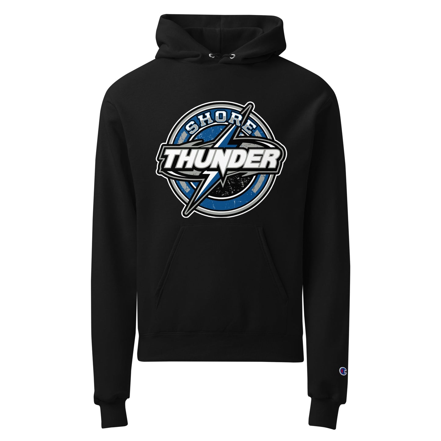 Signature | Champion Hoodie | Shore Thunder LLC | Badge Logo
