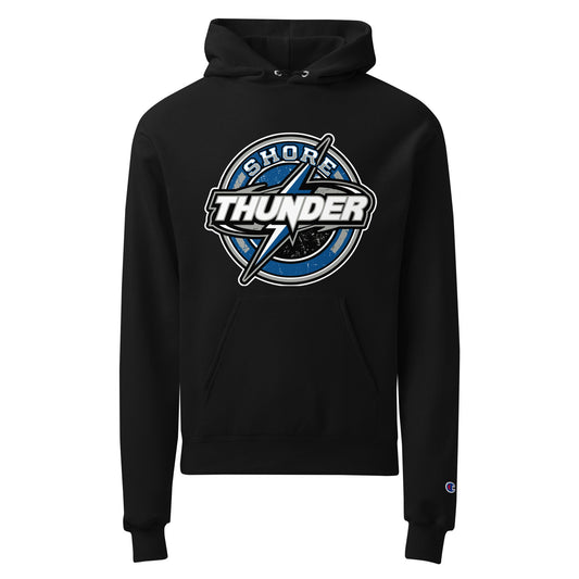Signature | Champion Hoodie | Shore Thunder LLC | Badge Logo