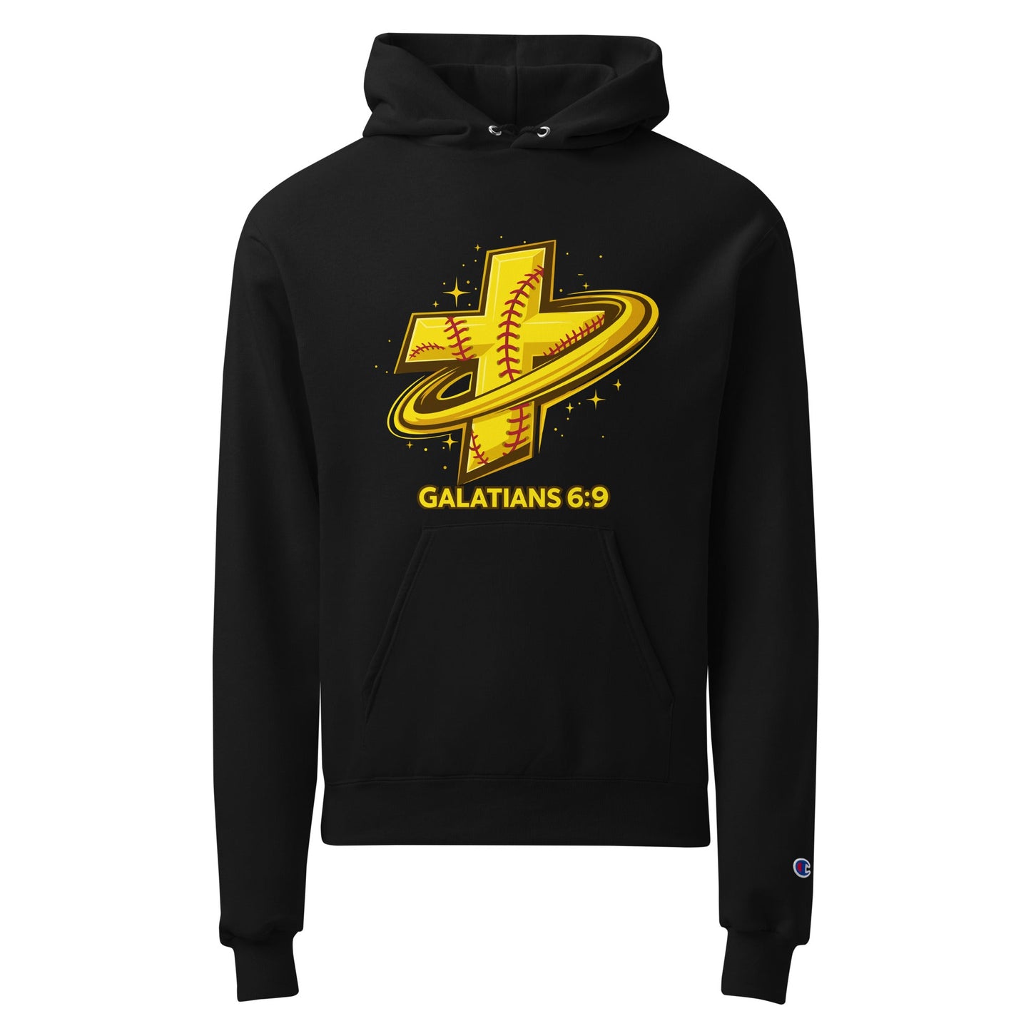 Signature | Champion Hoodie | Stingers Softball | Galatians 6:9 Logo