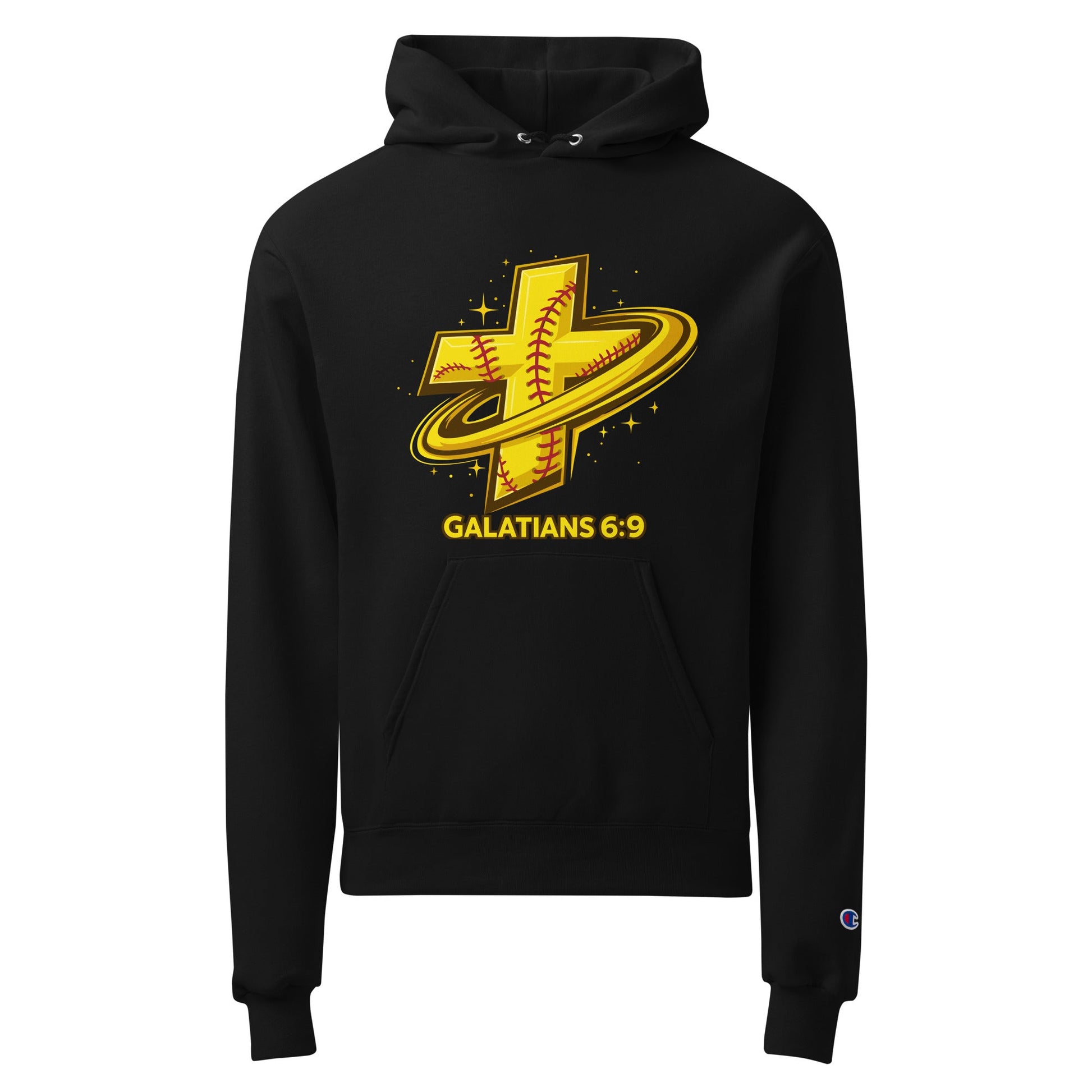 Signature | Champion Hoodie | Stingers Softball | Galatians 6:9 Logo