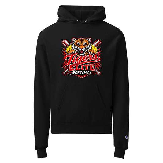 Signature | Champion Hoodie | Tigers Elite Softball | Emblem Logo