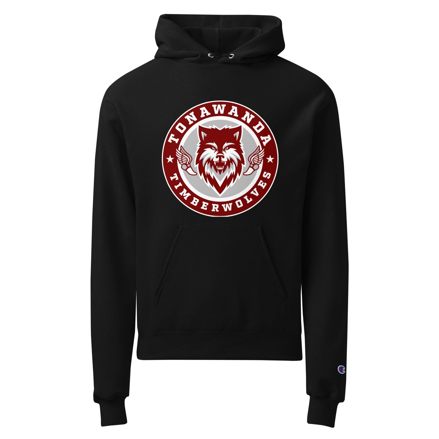 Signature | Champion Hoodie | Tonawanda High School Track and Field | Mascot Badge Logo