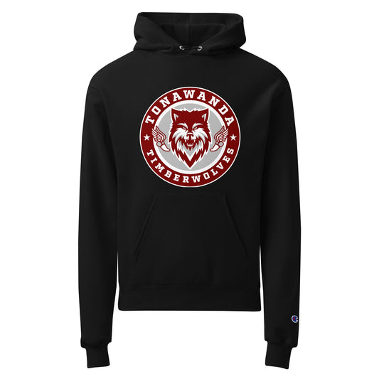 Signature | Champion Hoodie | Tonawanda High School Track and Field | Mascot Badge Logo
