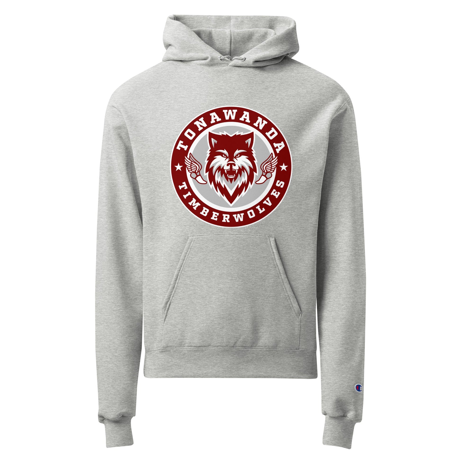Signature | Champion Hoodie | Tonawanda High School Track and Field | Mascot Badge Logo