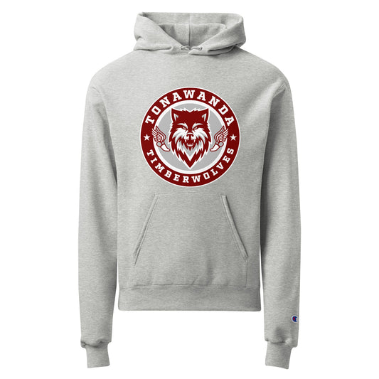 Signature | Champion Hoodie | Tonawanda High School Track and Field | Mascot Badge Logo