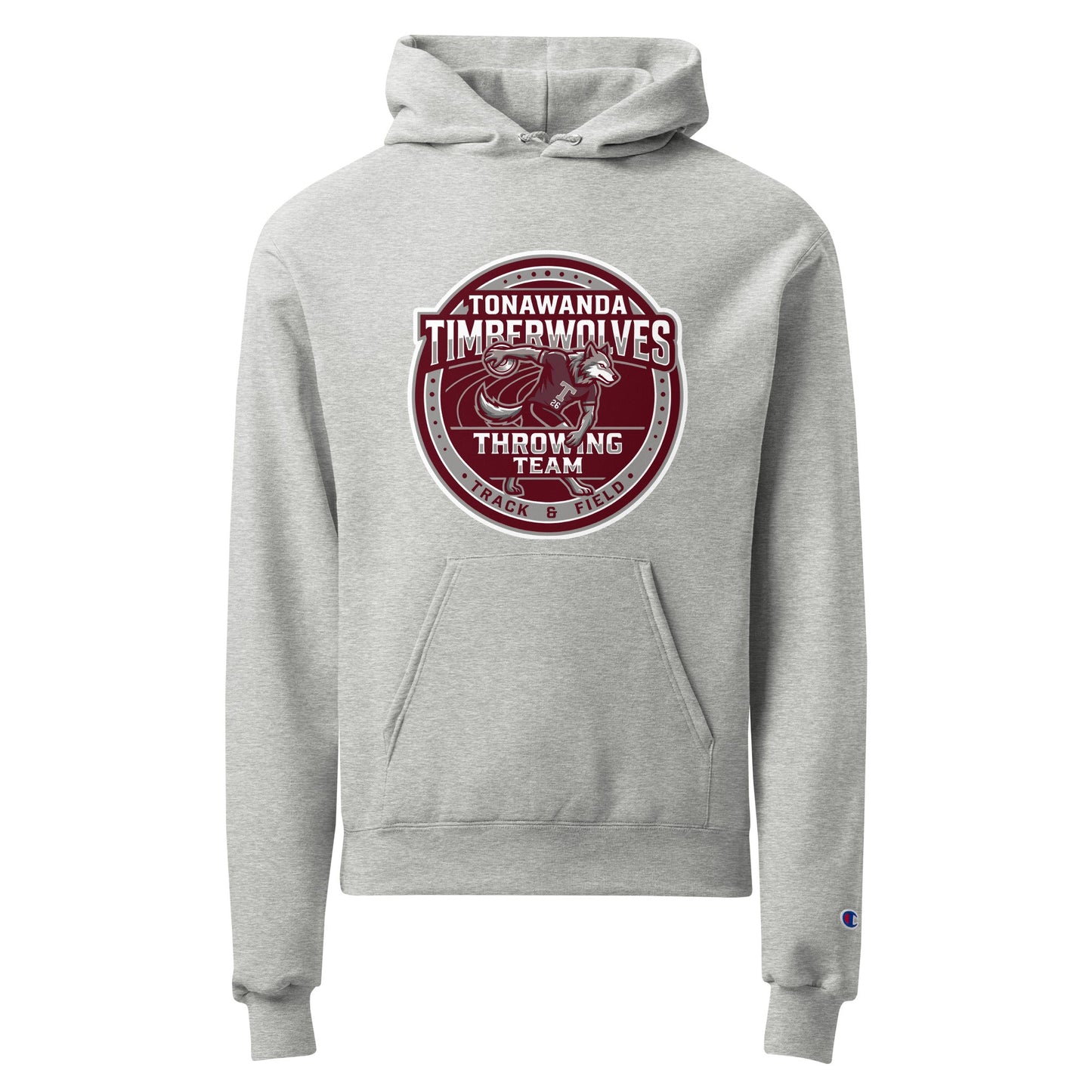 Signature | Champion Hoodie | Tonawanda High School Track and Field | Throwing Team Logo
