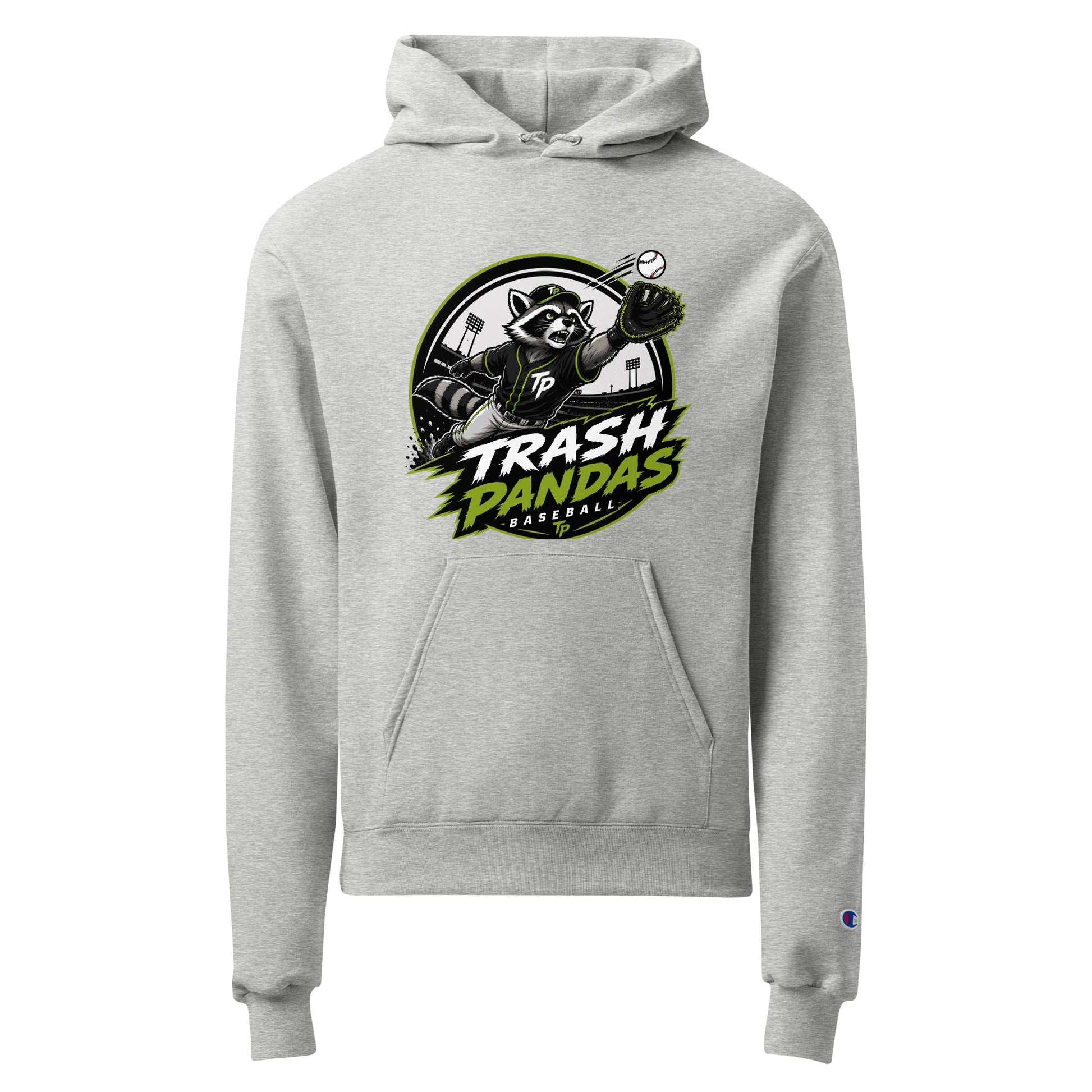 Signature | Champion Hoodie | Trash Pandas Baseball Organization | Emblem Logo