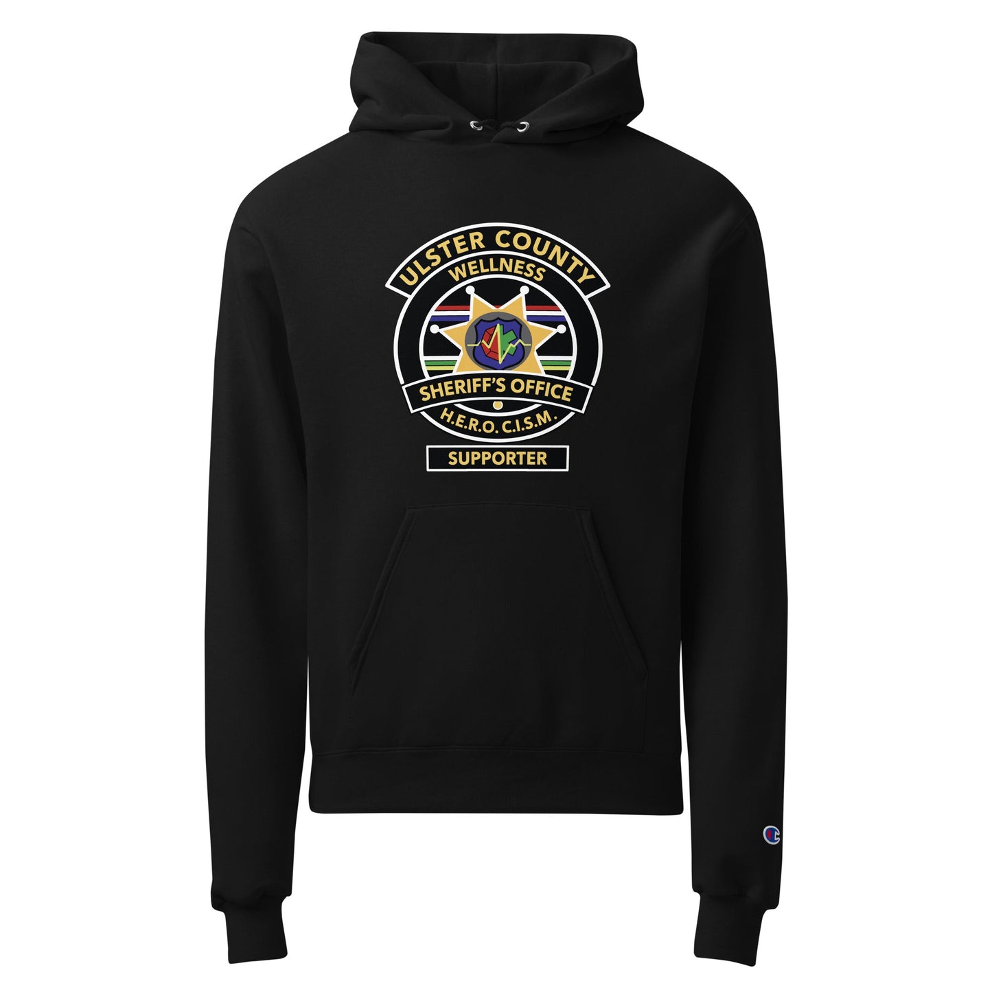 Signature | Champion Hoodie | Ulster County Sheriff's Office Wellness Division | Badge Logo
