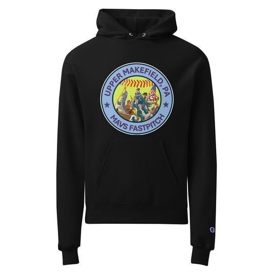 Signature | Champion Hoodie | Upper Makefield Mavs Fastpitch | Crossing Badge Logo