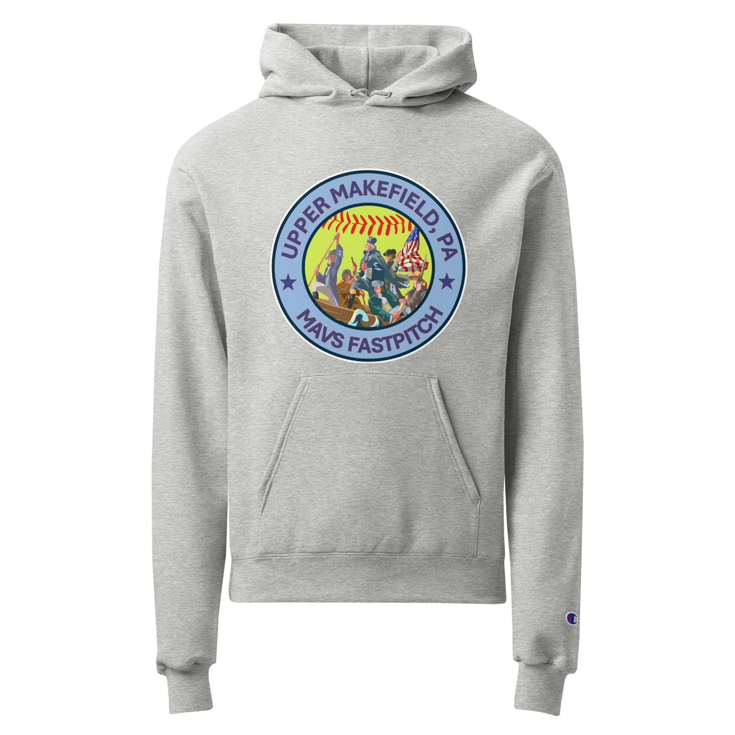 Signature | Champion Hoodie | Upper Makefield Mavs Fastpitch | Crossing Badge Logo