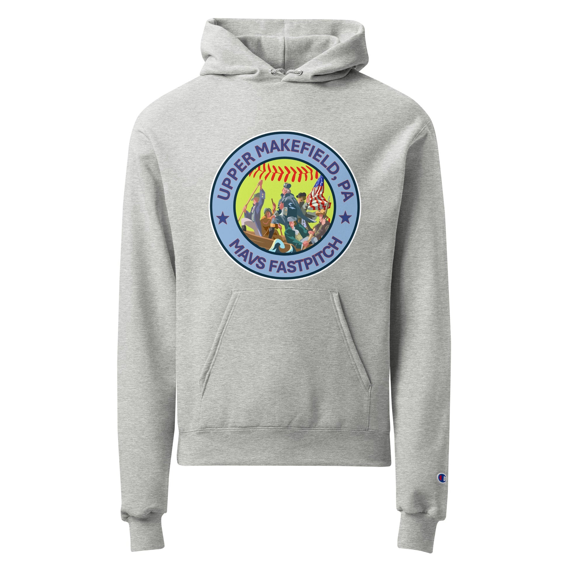 Signature | Champion Hoodie | Upper Makefield Mavs Fastpitch | Crossing Badge Logo