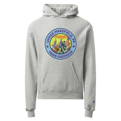Signature | Champion Hoodie | Upper Makefield Mavs Fastpitch | Crossing Badge Logo