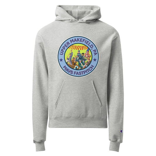 Signature | Champion Hoodie | Upper Makefield Mavs Fastpitch | Crossing Badge Logo