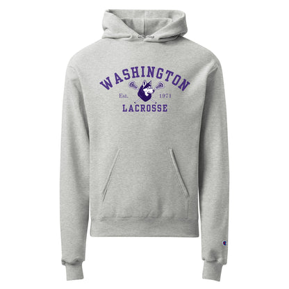 Signature | Champion Hoodie | UW Women's Club Lacrosse | Washington Lacrosse Logo