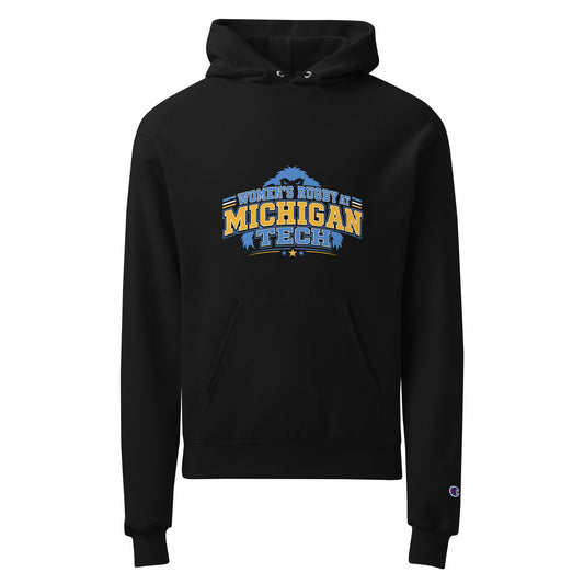 Signature | Champion Hoodie | Women’s Rugby at Michigan Tech | Varsity Crest Logo