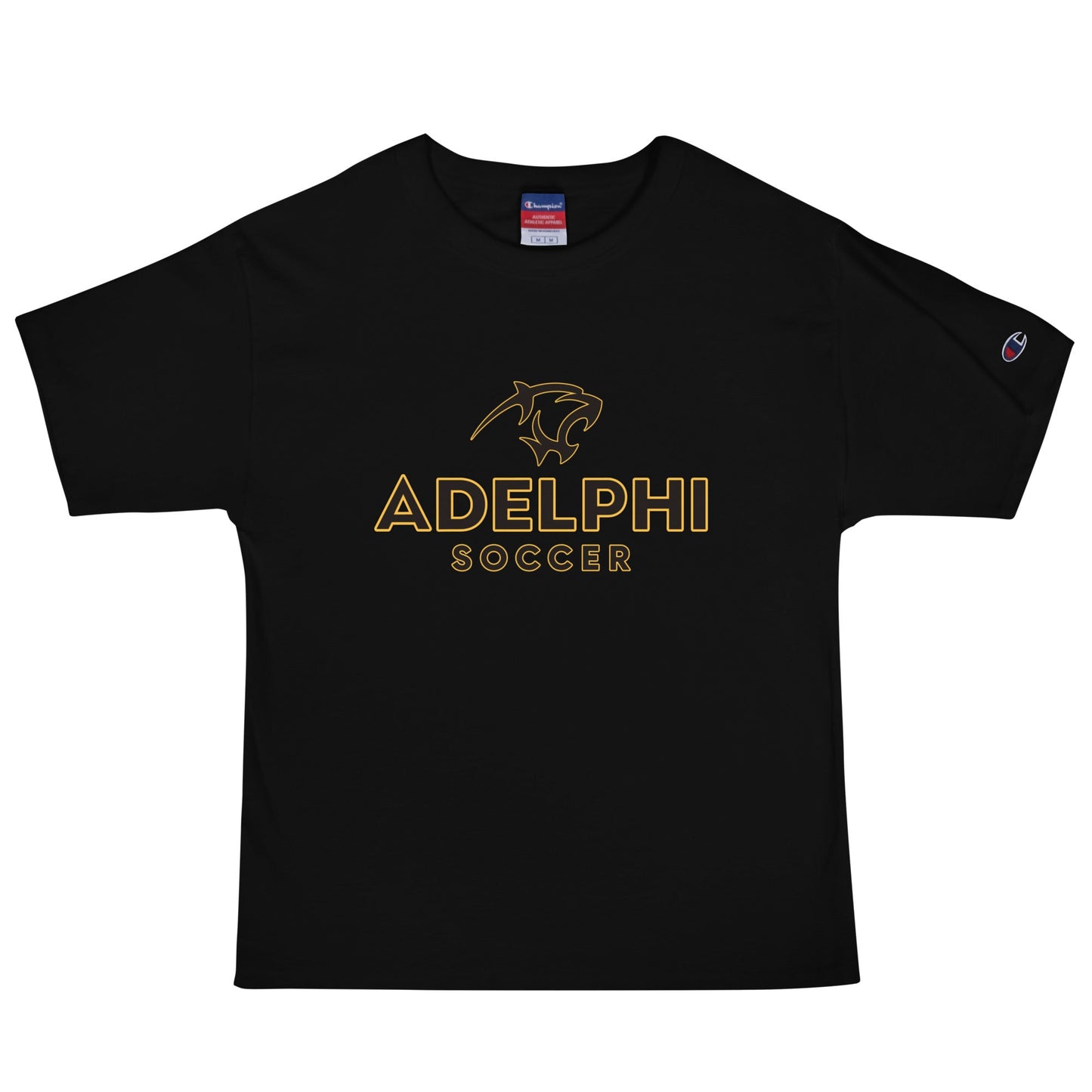 Signature | Champion T-Shirt | Adelphi Womens Soccer | Vanguard Mark Logo