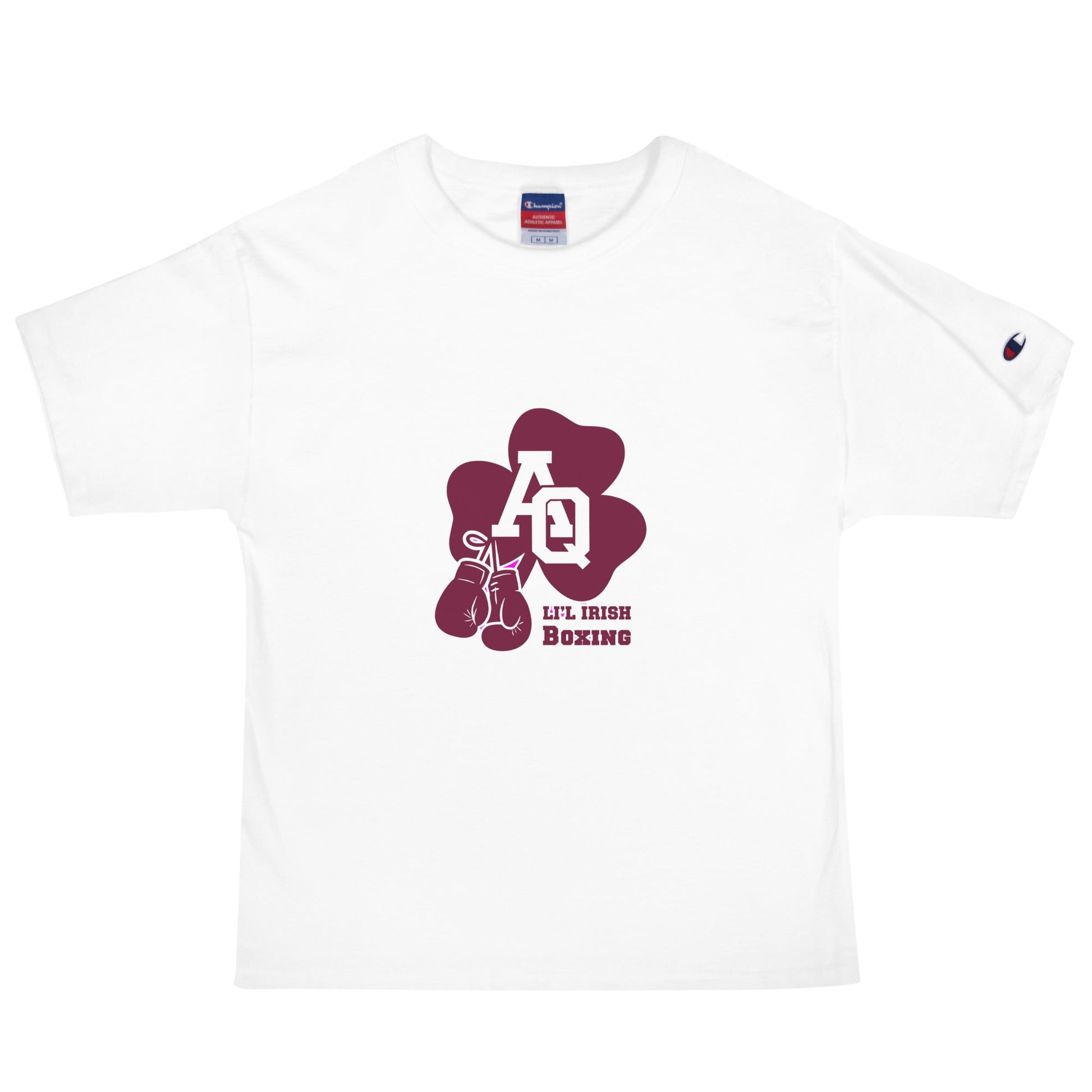 Signature | Champion T-Shirt | Aquinas Li’l Irish Boxing | AQ Shamrock Logo