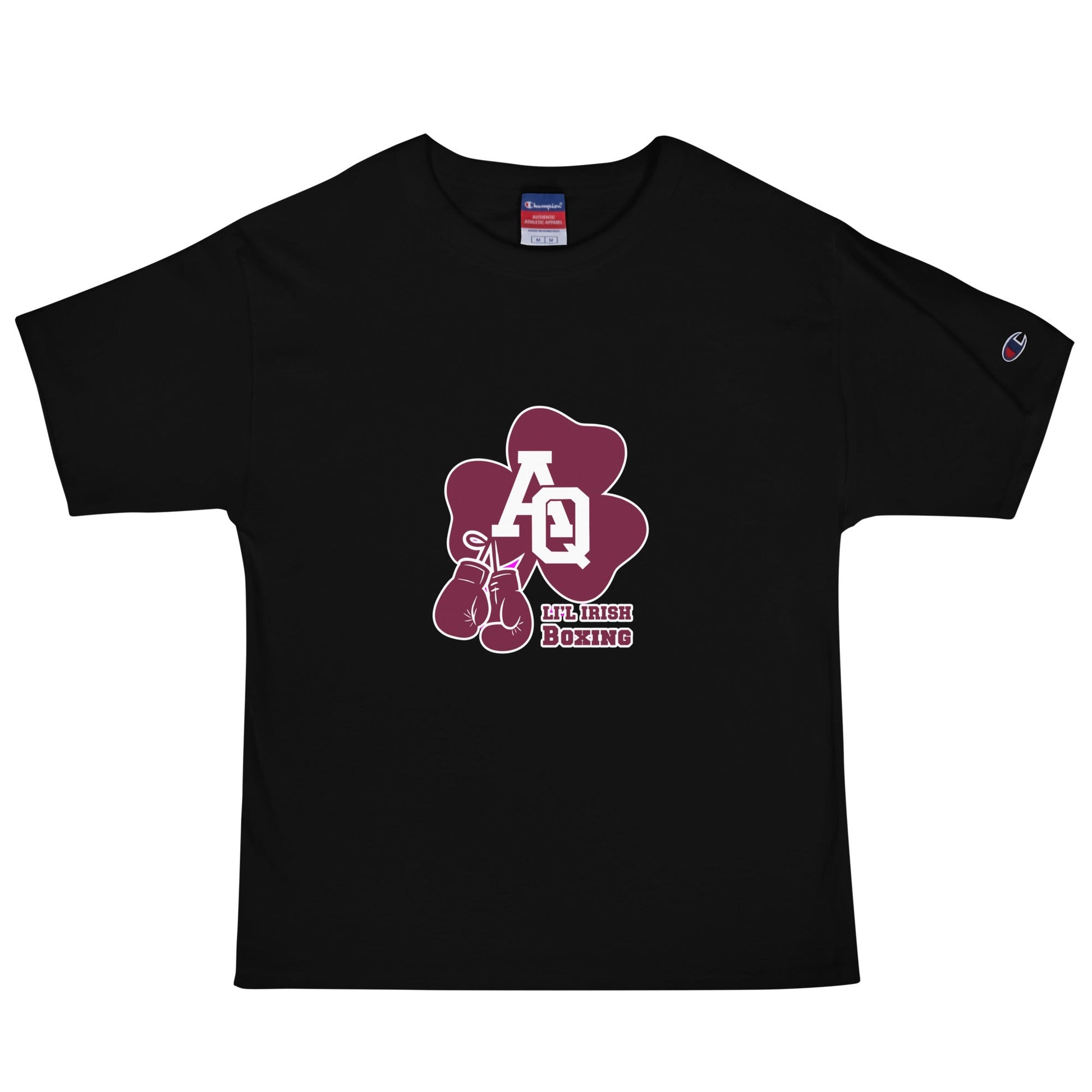 Signature | Champion T-Shirt | Aquinas Li’l Irish Boxing | AQ Shamrock Logo