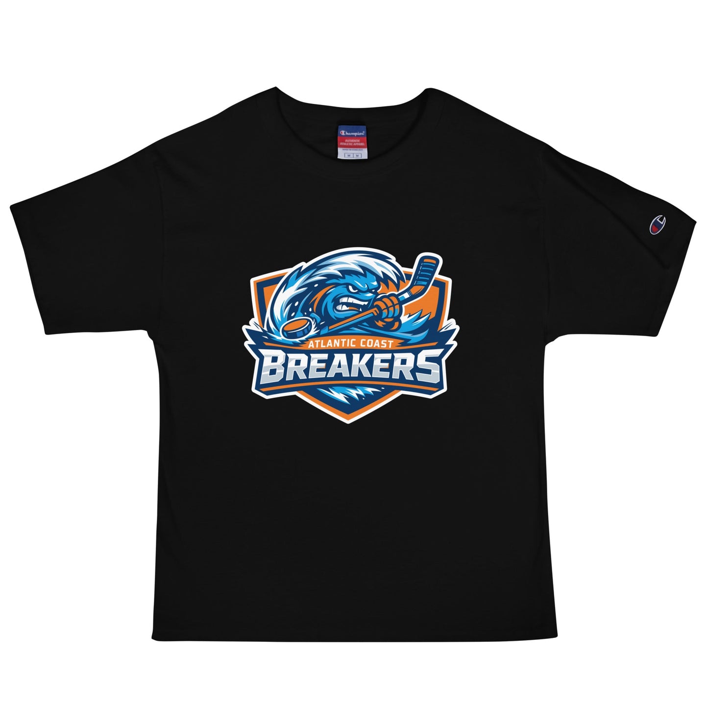 Signature | Champion T-Shirt | Atlantic Coast Breakers Hockey | Mascot Shield Logo