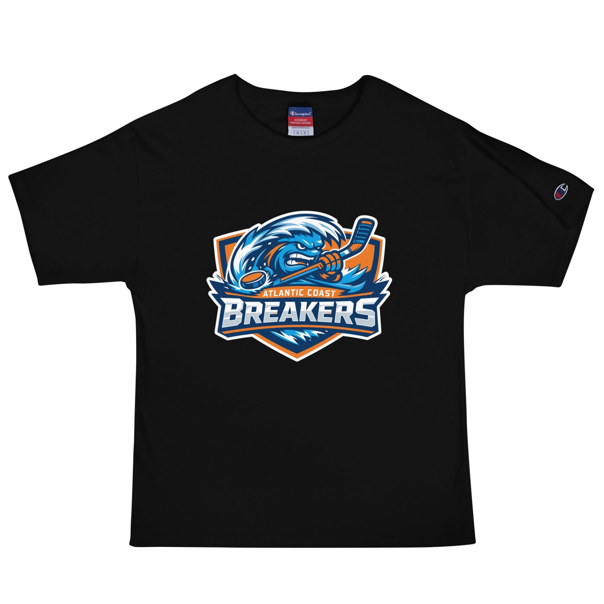Signature | Champion T-Shirt | Atlantic Coast Breakers Hockey | Mascot Shield Logo