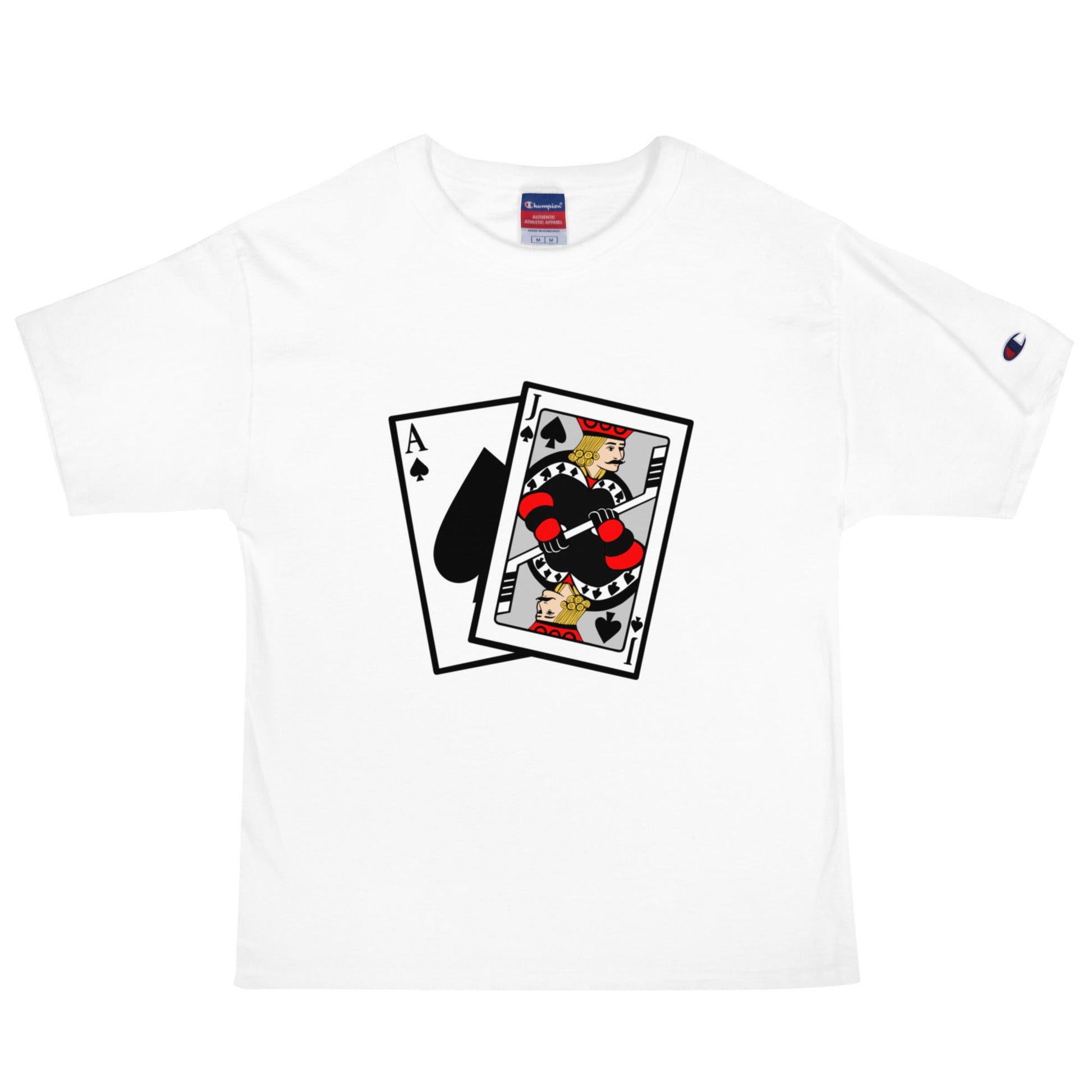 Signature | Champion T-Shirt | Blackjack’s Roller Hockey | Royal Spade Crest Logo