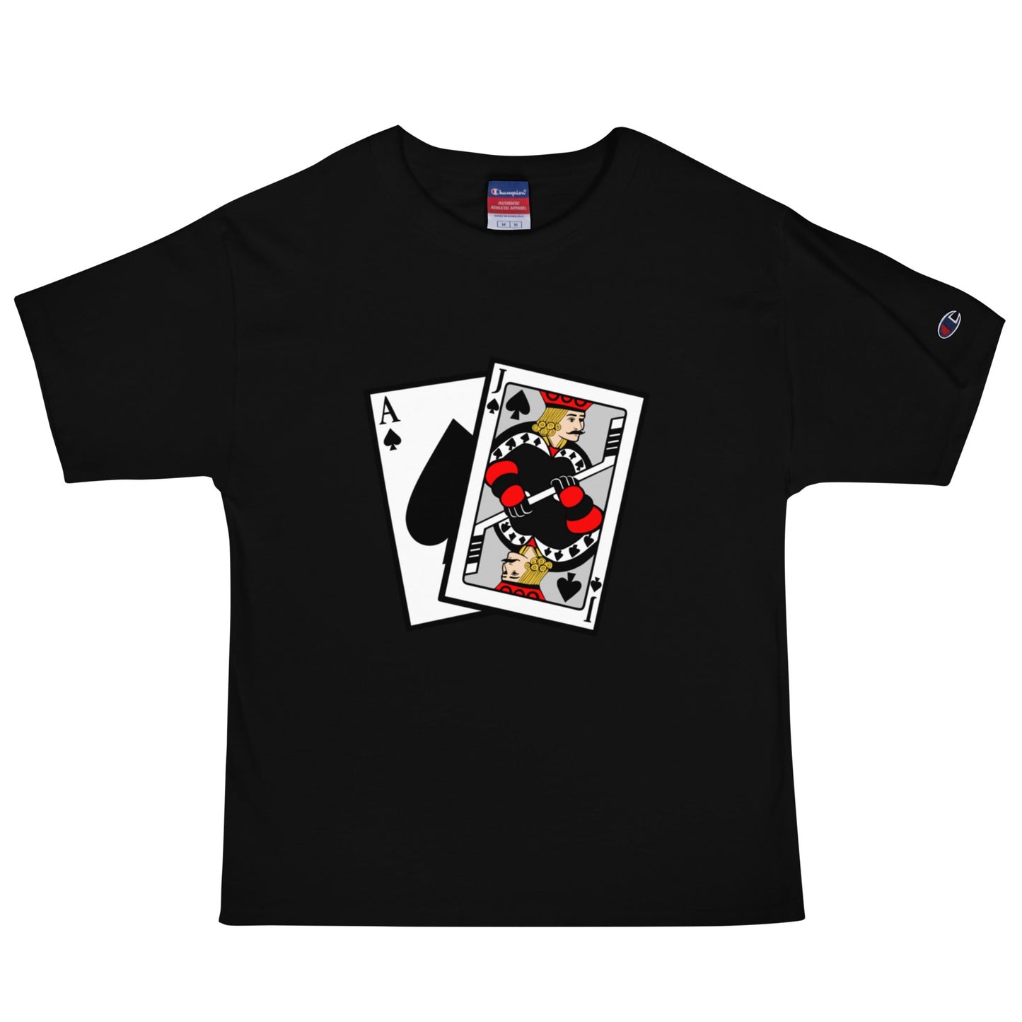 Signature | Champion T-Shirt | Blackjack’s Roller Hockey | Royal Spade Crest Logo