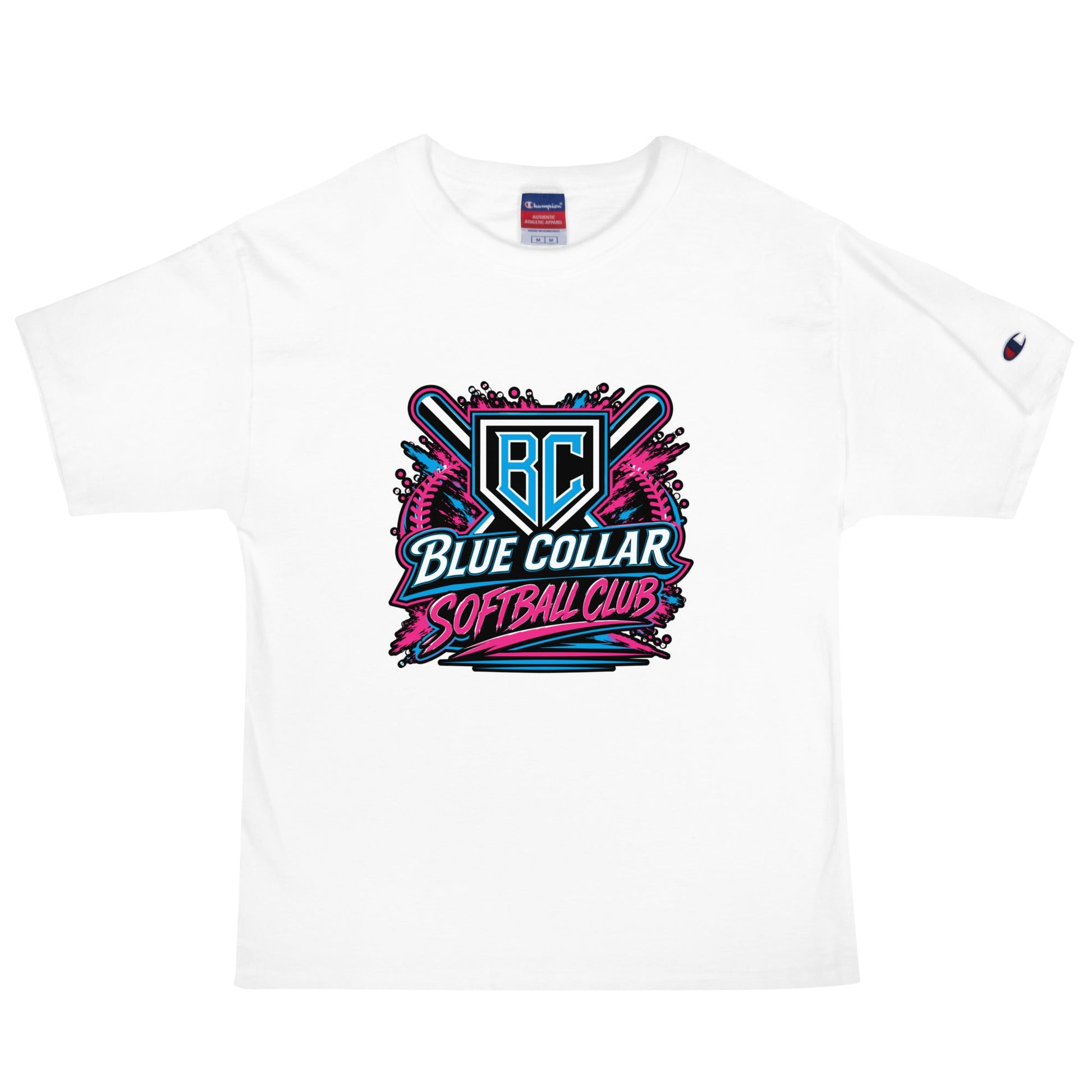Signature | Champion T-Shirt | Blue Collar Softball 2034 | Athletics Logo