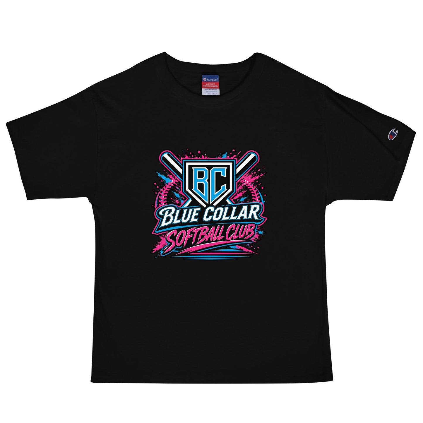Signature | Champion T-Shirt | Blue Collar Softball 2034 | Athletics Logo