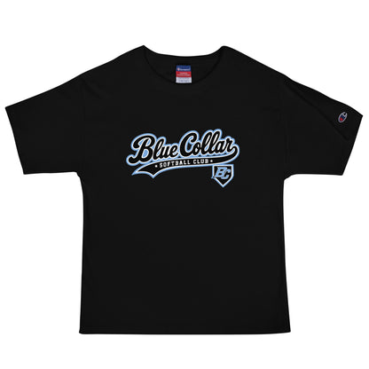 Signature | Champion T-Shirt | Blue Collar Softball 2034 | Foundry Logo
