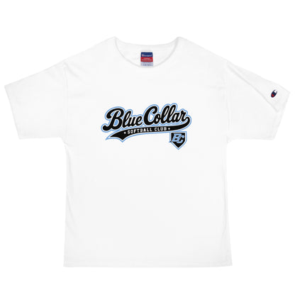 Signature | Champion T-Shirt | Blue Collar Softball 2034 | Foundry Logo