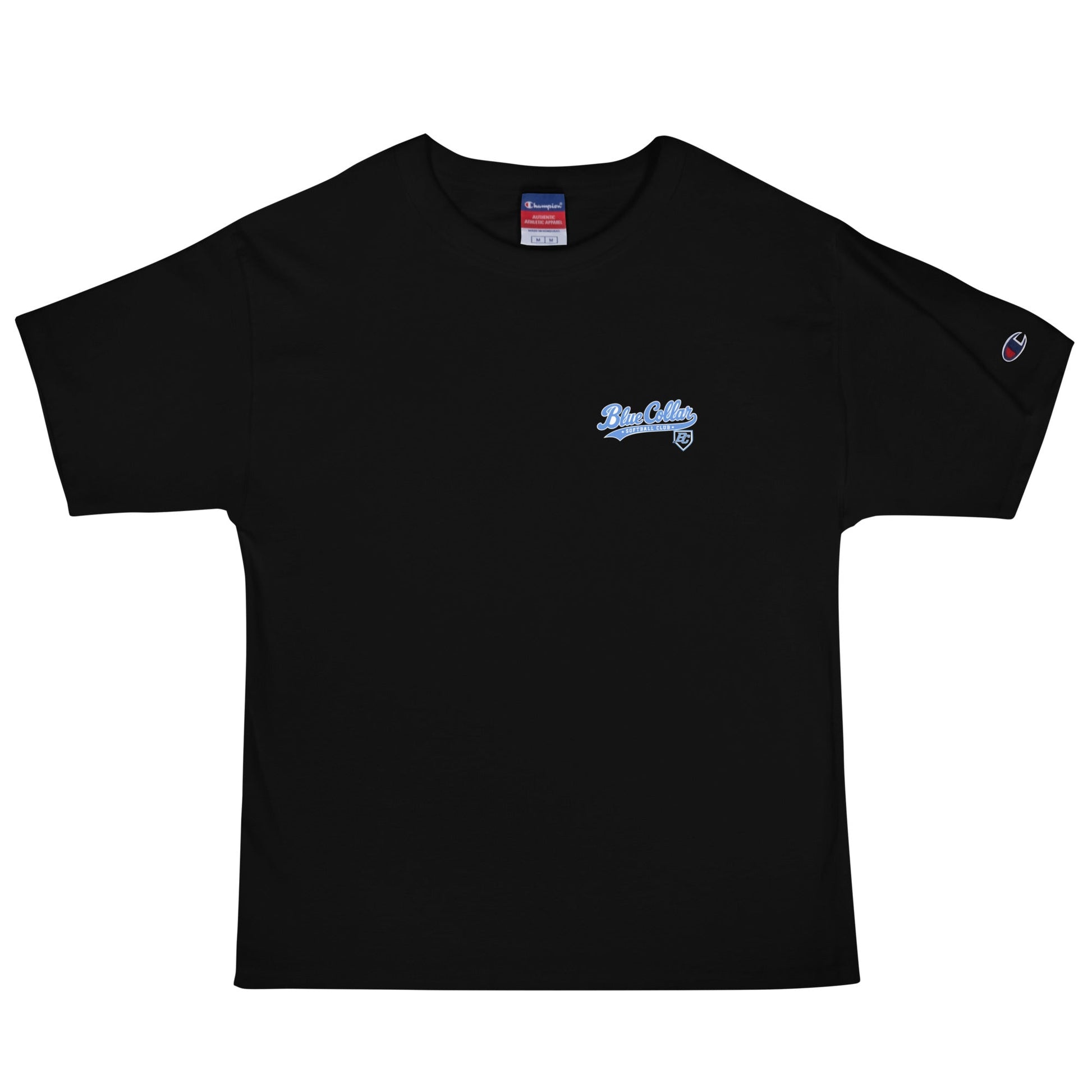 Signature | Champion T-Shirt | Blue Collar Softball 2034 | Ironclad Logo