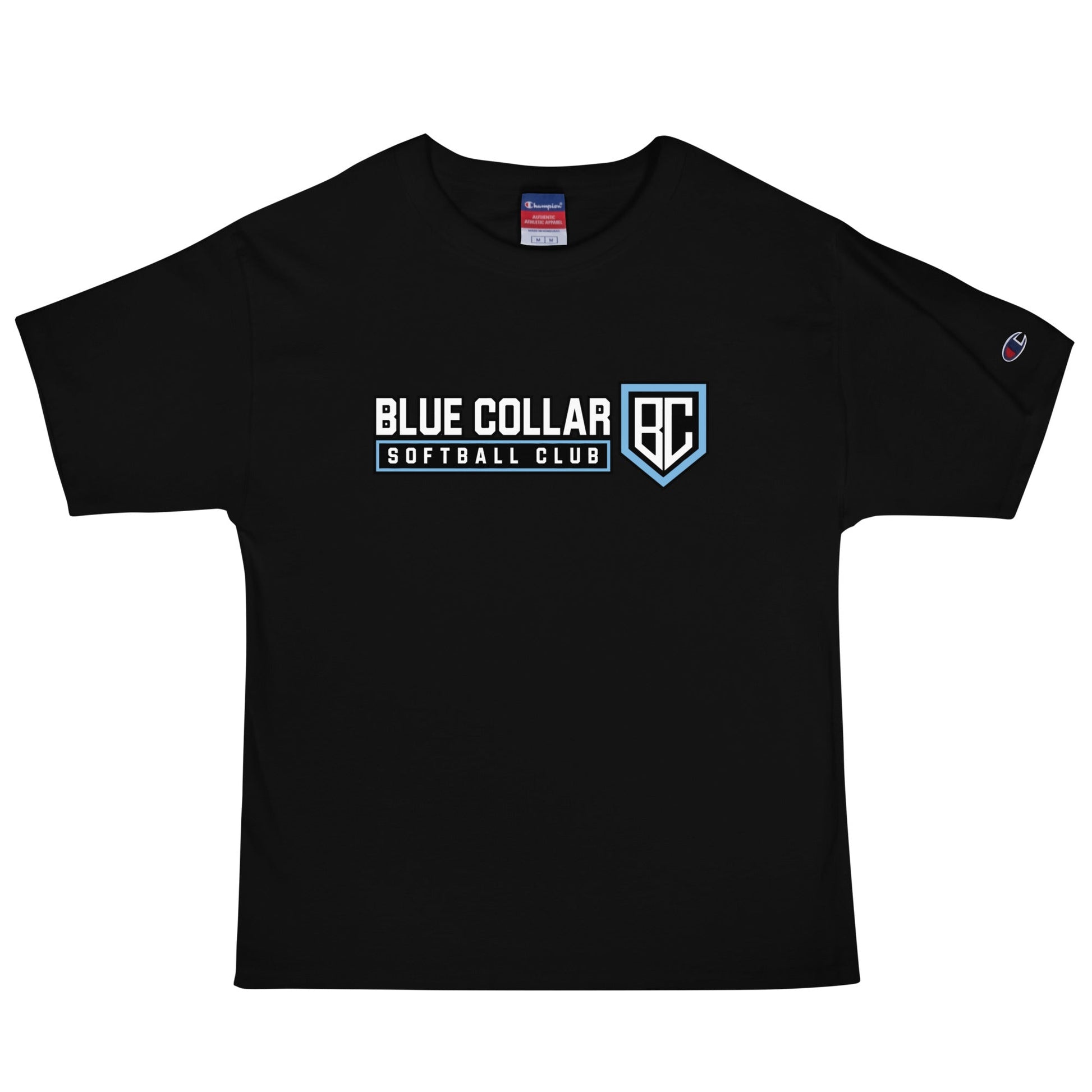 Signature | Champion T-Shirt | Blue Collar Softball 2034 | Vanguard Logo