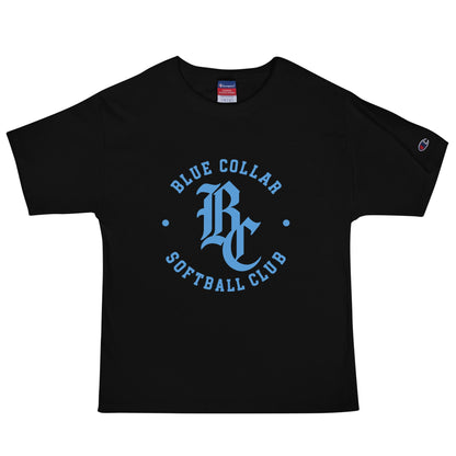 Signature | Champion T-Shirt | Blue Collar Softball 2034 | Varsity Logo