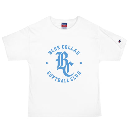 Signature | Champion T-Shirt | Blue Collar Softball 2034 | Varsity Logo