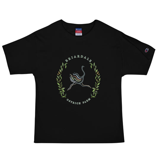 Signature | Champion T-Shirt | Briardale Ostrich Farm | Crest Logo