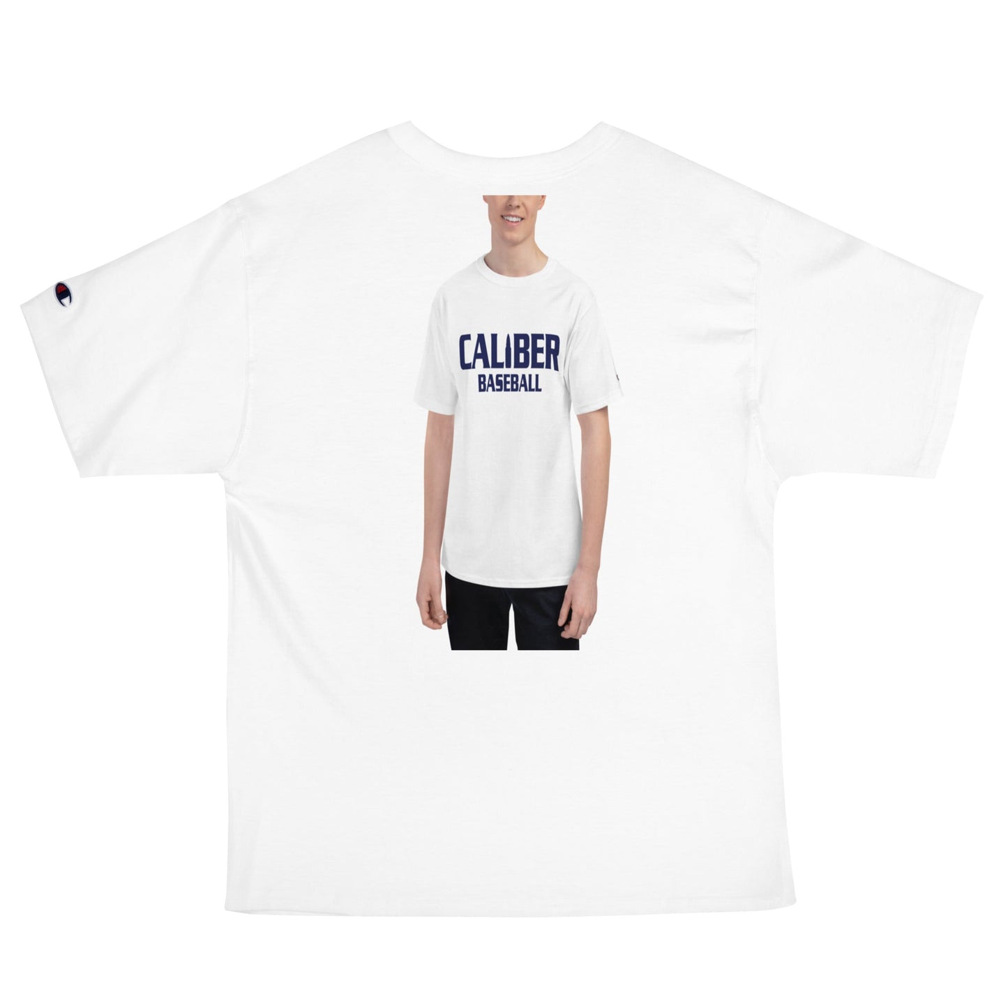 Signature | Champion T-Shirt | Caliber Baseball | Varsity Script Logo