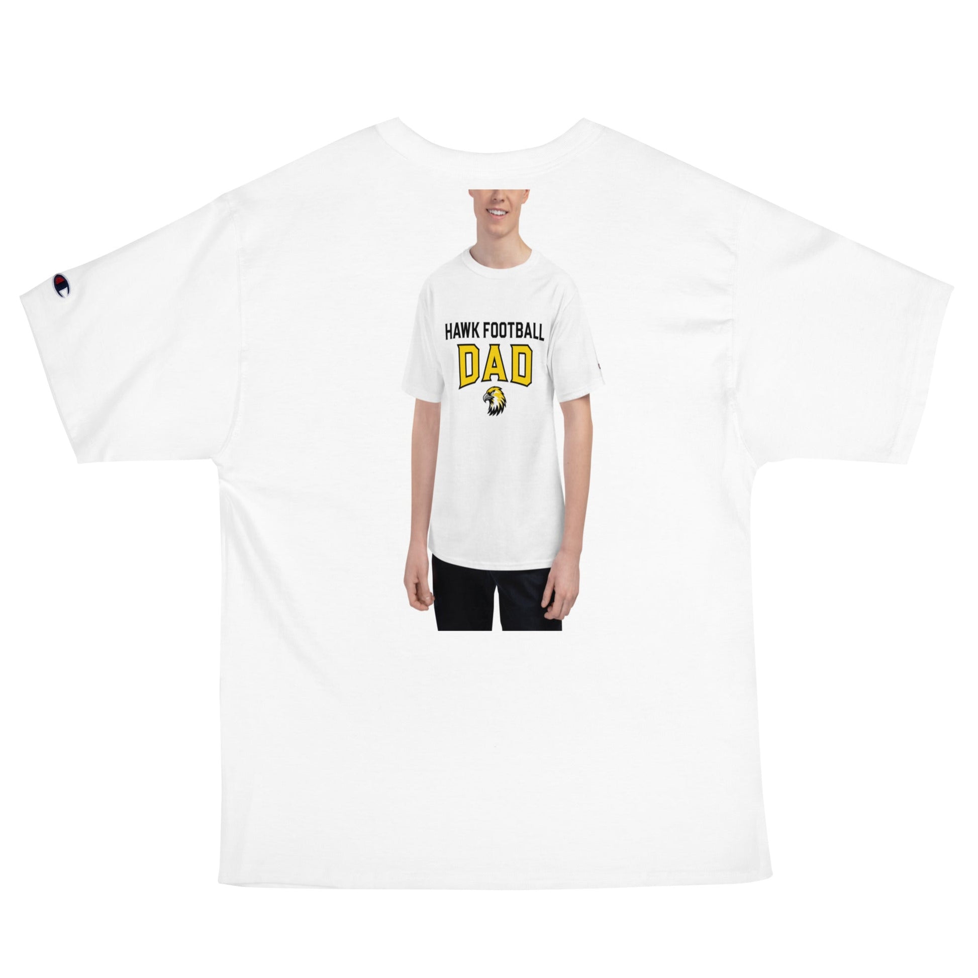 Signature | Champion T-Shirt | Cardinal Ohara Hawks | Football Dad Logo