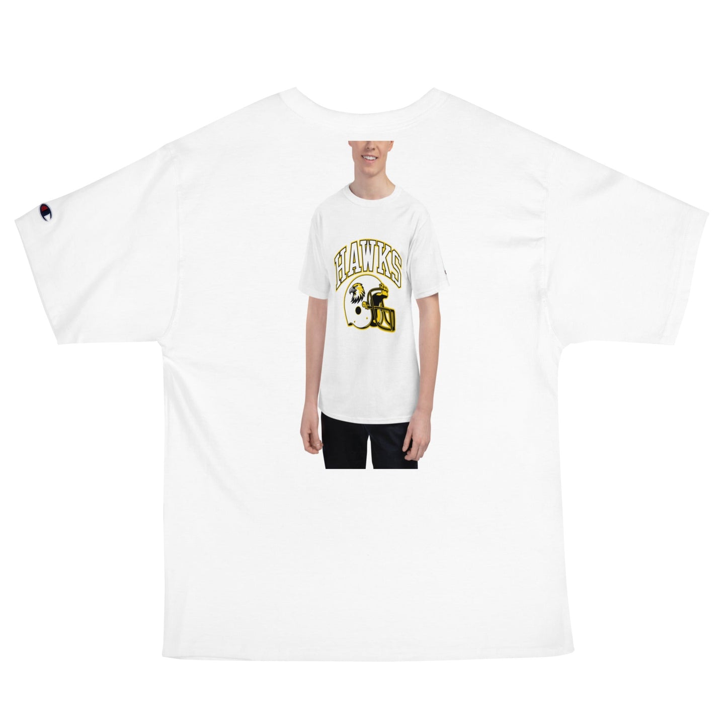 Signature | Champion T-Shirt | Cardinal Ohara Hawks | Football Helmet Logo