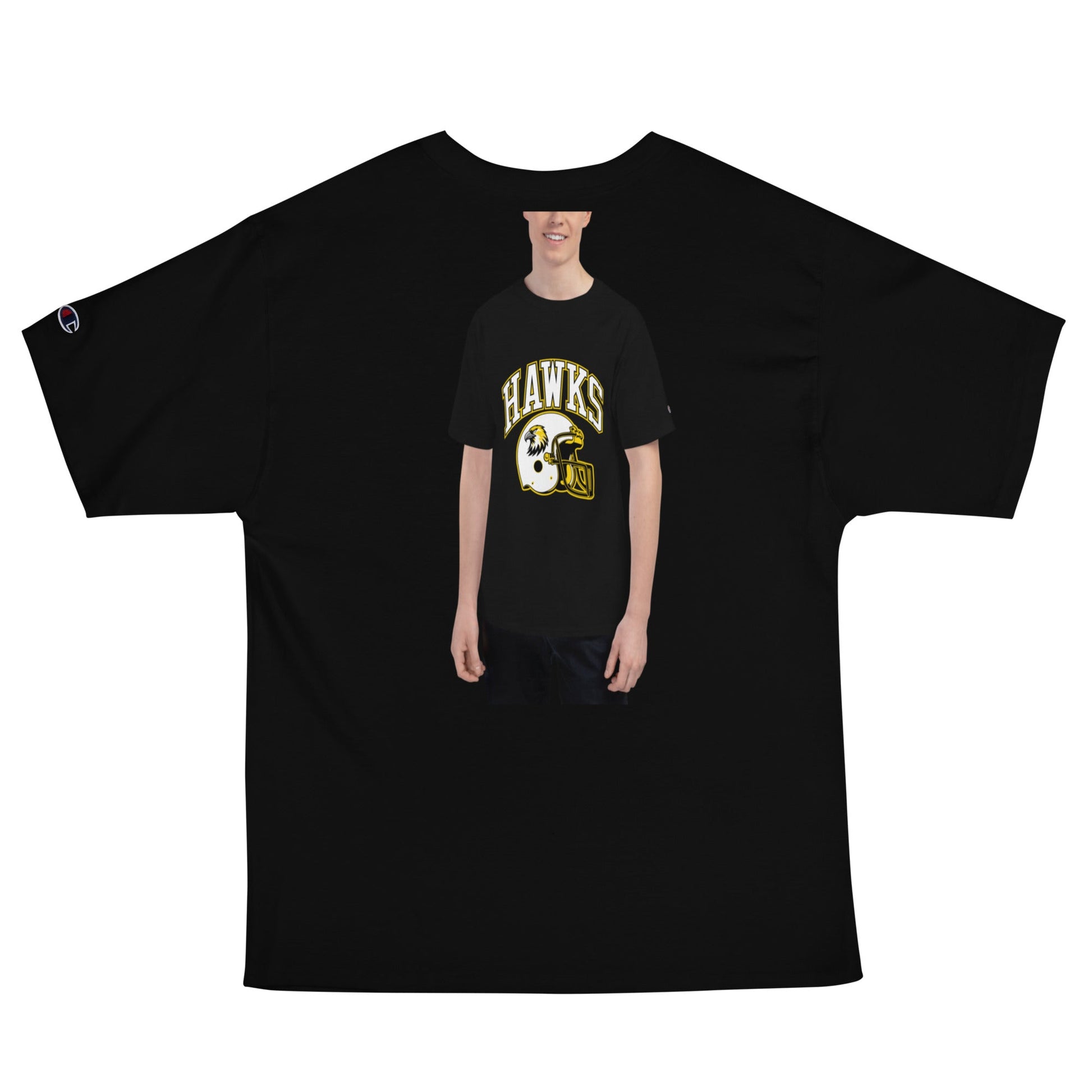 Signature | Champion T-Shirt | Cardinal Ohara Hawks | Football Helmet Logo