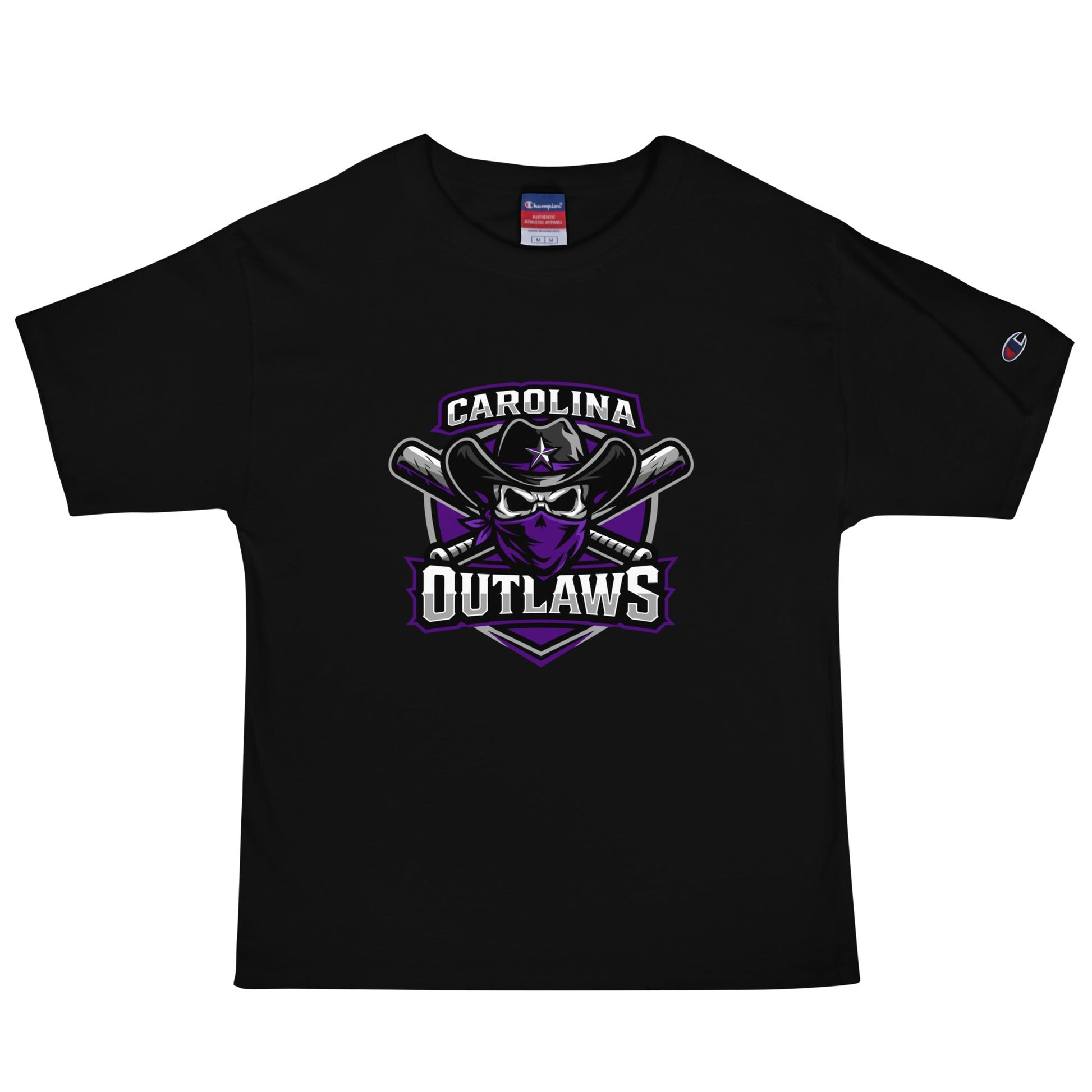Signature | Champion T-Shirt | Carolina Outlaws Baseball | Shield Logo