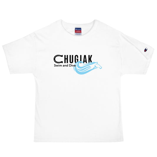 Signature | Champion T-Shirt | Chugiak Mustang Swim & Dive | Crest Logo