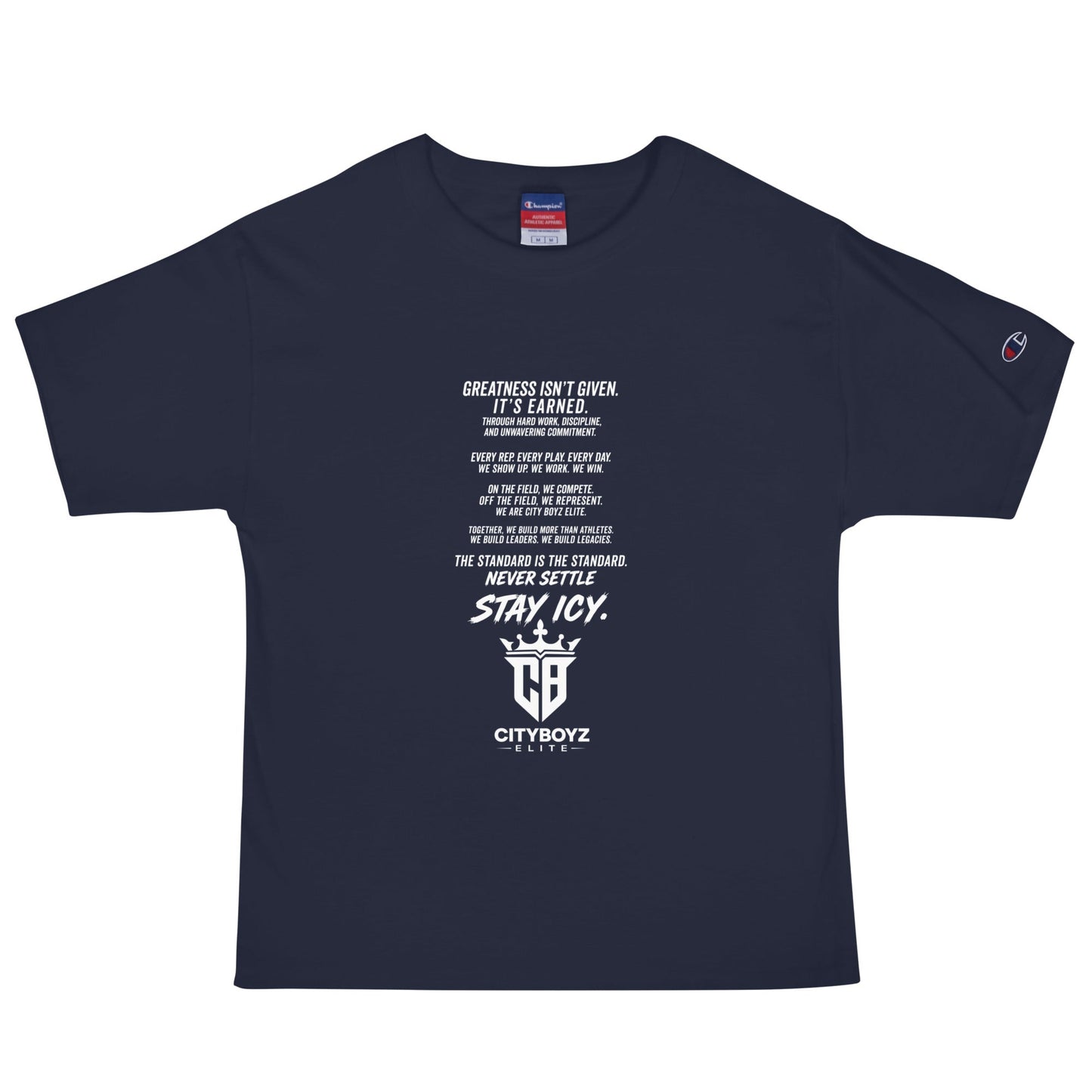 Signature | Champion T-Shirt | City Boyz Elite | Legacy Builder Mark Logo