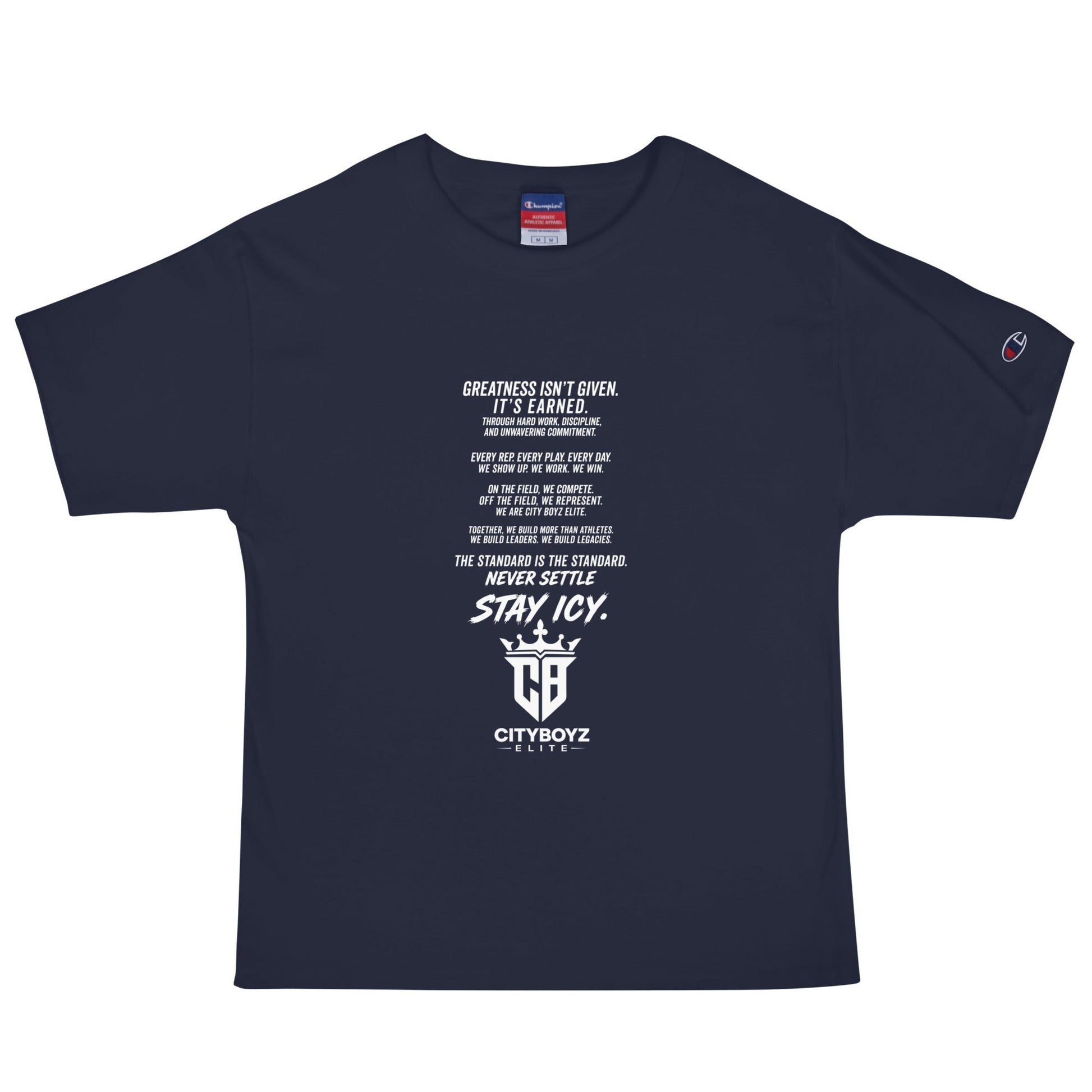 Signature | Champion T-Shirt | City Boyz Elite | Legacy Builder Mark Logo