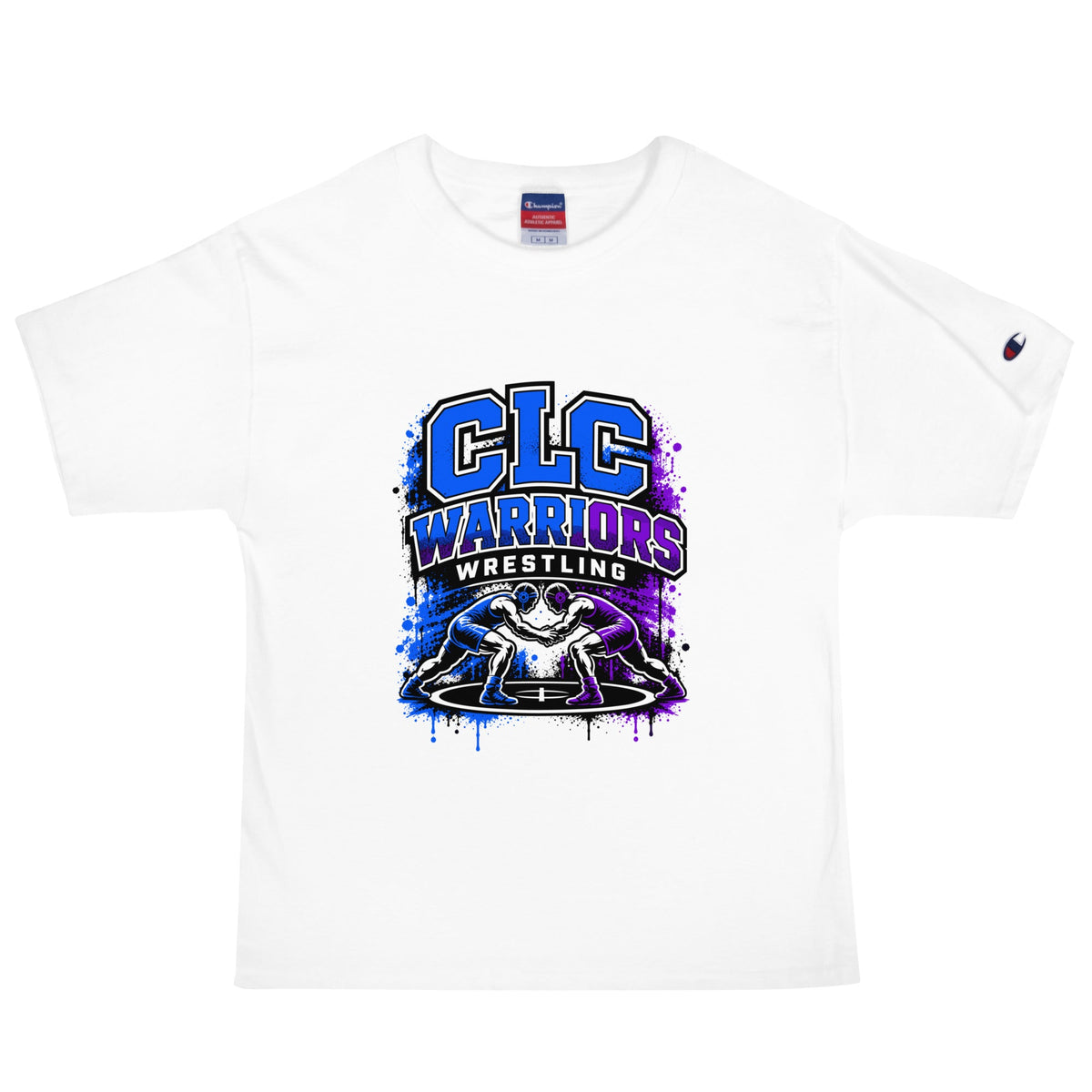 Signature | Champion T-Shirt | Clear Lake - Clayton Wrestling | Emblem Logo
