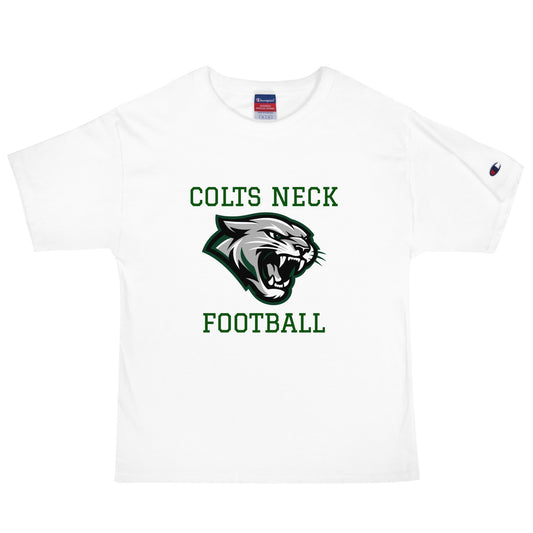 Signature | Champion T-Shirt | Colts Neck Cougars | Youth Tackle Football (AYF) | Green Predator Logo