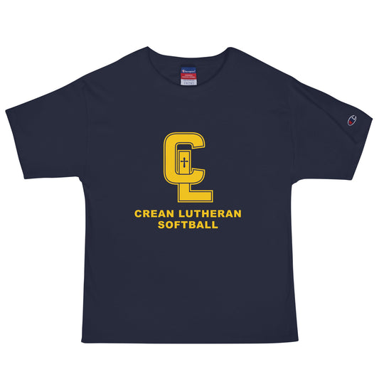 Signature | Champion T-Shirt | Crean Lutheran Softball | Gold CL Softball Logo