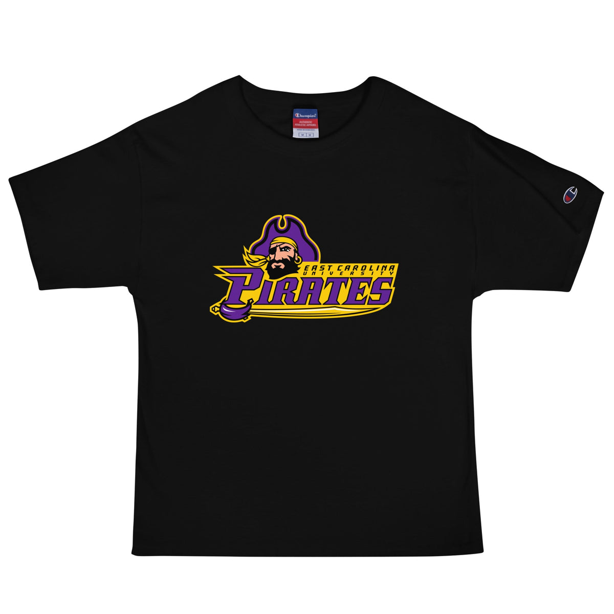 Signature | Champion T-Shirt | ECU Club Womens Lacrosse | Pirate Emblem Logo