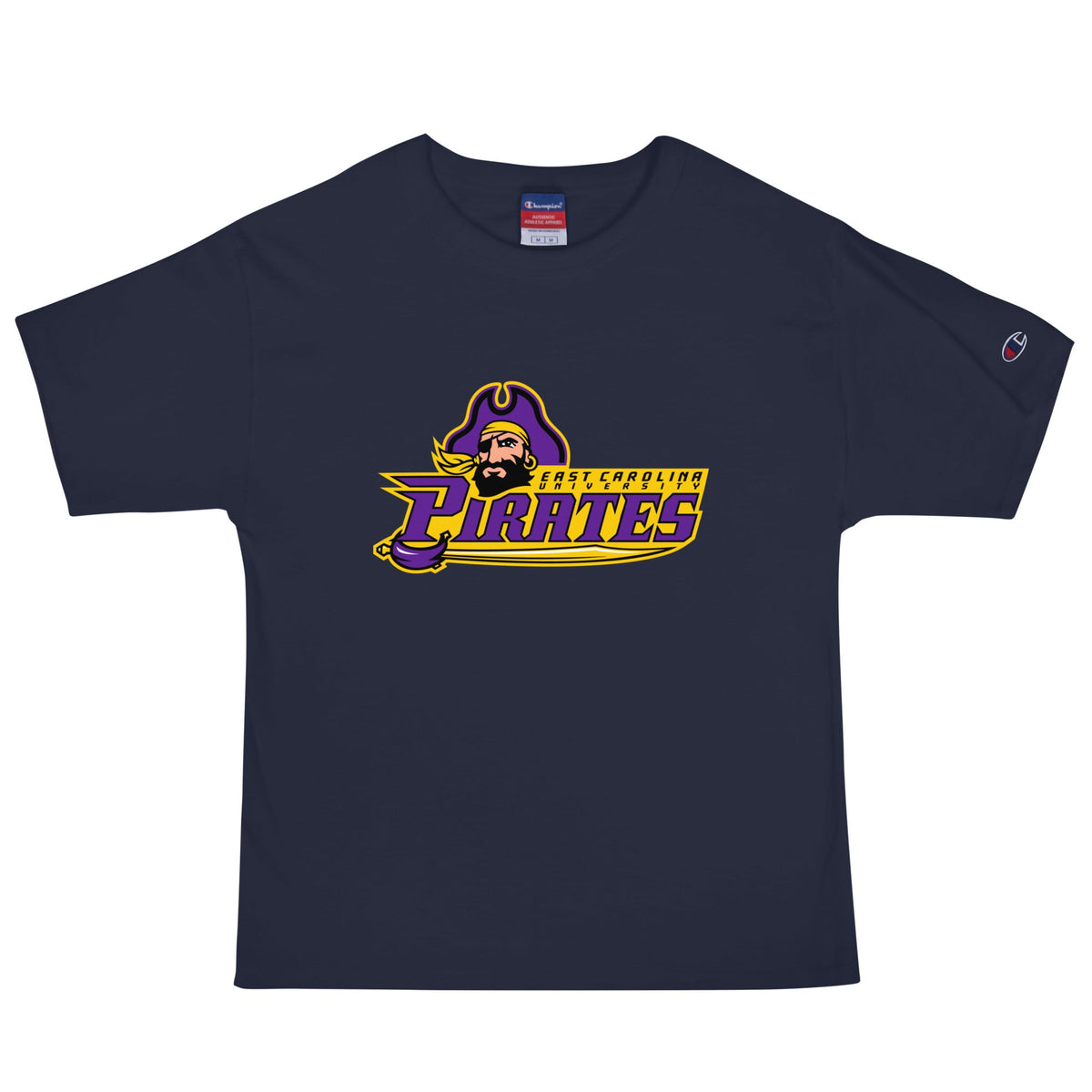 Signature | Champion T-Shirt | ECU Club Womens Lacrosse | Pirate Emblem Logo