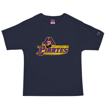 Signature | Champion T-Shirt | ECU Club Womens Lacrosse | Pirate Emblem Logo